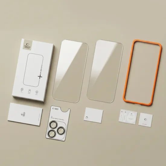 iPhone 18 Pro Max kaitseklaas – Tech-Protect Easy Set+ karastatud klaasi komplekt 2 tk + kaamera kaitseklaas