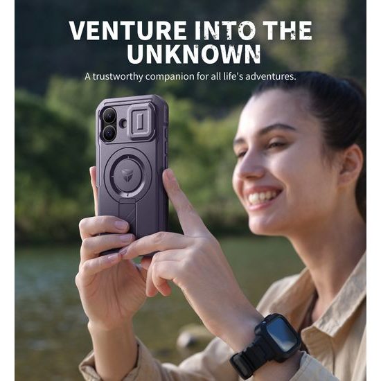 Husă Dexnor MagSafe Kickstand Camprotector iPhone 17, violet