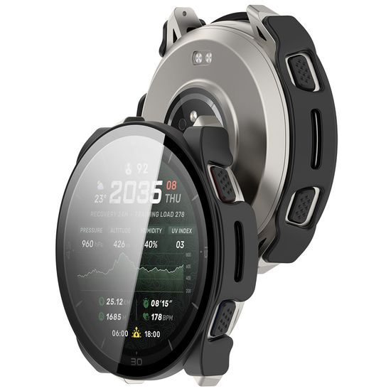 Techsuit Defense360 Pro Schutzhülle für Amazfit Cheetah 2 Ultra - Gehärtetes Displayschutzglas - Schwarz
