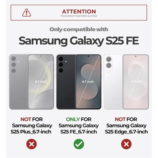 Dexnor 360 Kickstand Camprotector obal Samsung Galaxy S25 FE, fialový