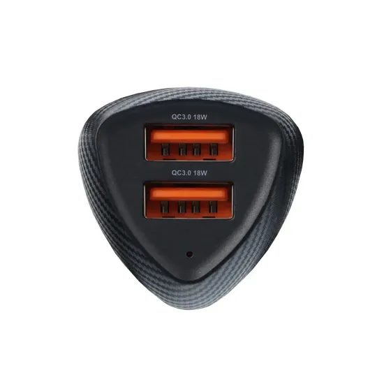Forcell Carbon autós adapter 2x USB QC 3.0 18W, CC50-2A36W, fekete