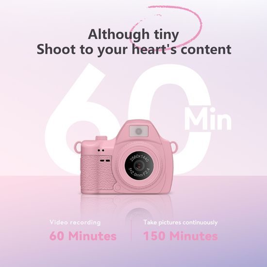 S161 Mini Kamera für Vlogging und TikTok - 1080P/2K Video - 1.47" Display - LED Licht - Gelb