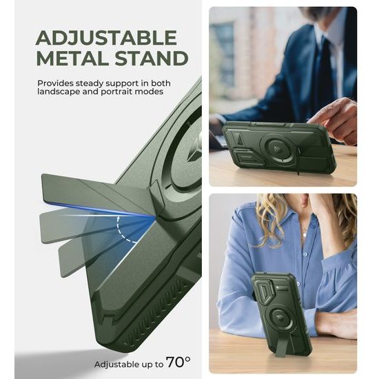 Dexnor MagSafe 360 Ständer Schutzcover Samsung Galaxy S25, grün