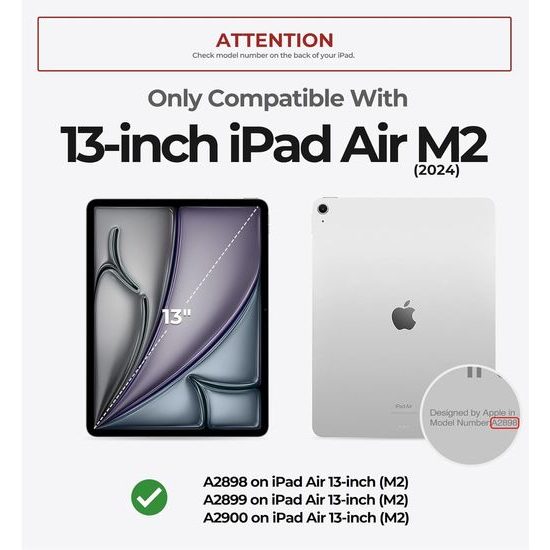 Dexnor 360 Kickstand Hülle für iPad Air 13 2024, Rosa