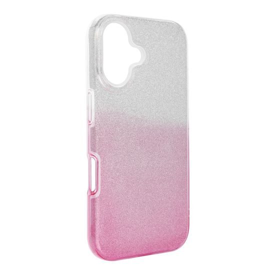 Etui Forcell Shining, iPhone 16, srebrno-różowy