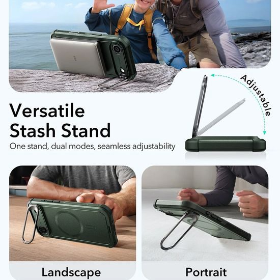 Θήκη ESR Cyber Armor Kickstand, iPhone Air, πράσινη