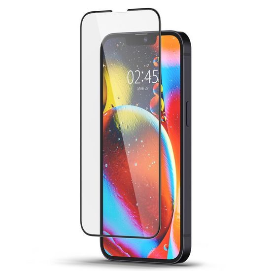 Spigen Glass FC Edzett üveg, iPhone 13 Mini, fekete