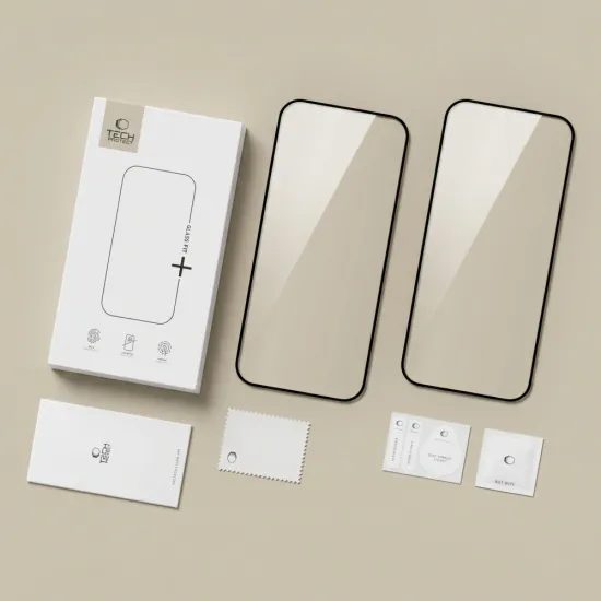Xiaomi Redmi 17 4G / 5G aizsargstikls – Tech-Protect Fit+ rūdītā stikla komplekts 2 gab. – melns