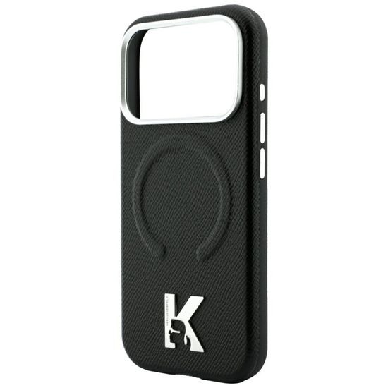 Karl Lagerfeld Grained Leather Embossed Ring MagSafe ümbris iPhone 17 Pro Max / 18 Pro Max – must