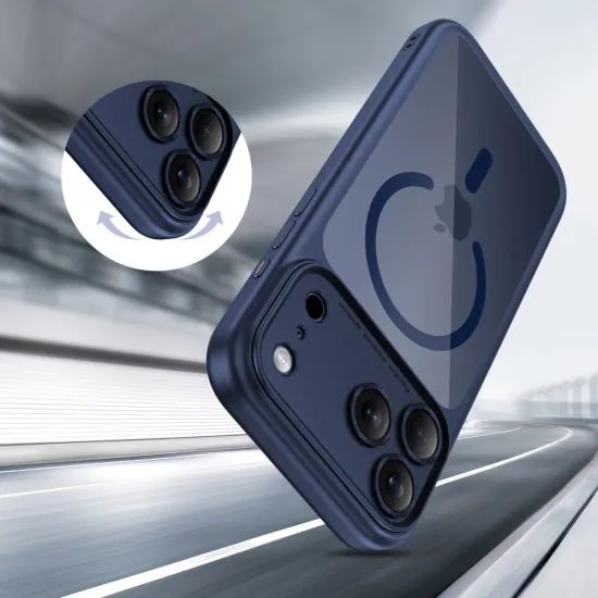 Tech-Protect MagPeak MagSafe CC, iPhone 17 Pro Max, σκούρο μπλε / διάφανο