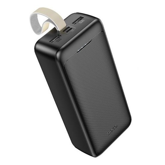 Hoco J111B PowerBank 30000mAh, 2x USB, USB-C, Micro-USB, PD30W, cu LED și șnur, negru