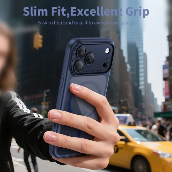 Tech-Protect MagPeak MagSafe CC, iPhone 17 Pro Max, σκούρο μπλε / διάφανο