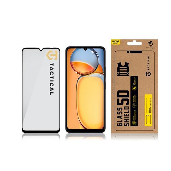 Tactical Glass Shield 5D sklo pre Xiaomi Redmi 13C / Poco C65, čierne