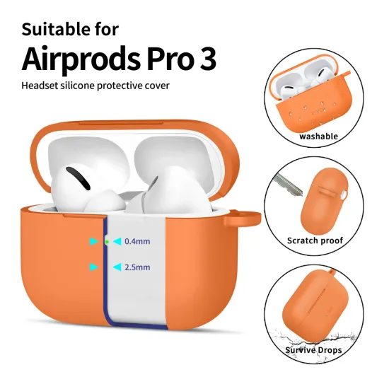 Tech-Protect Σιλικονούχα θήκη, Apple AirPods Pro 3, πορτοκαλί