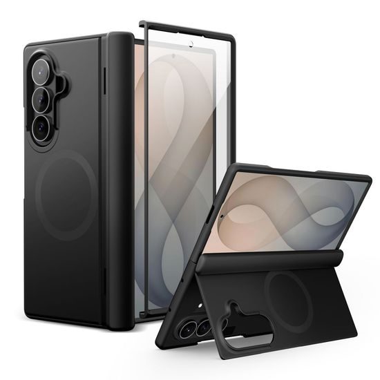 Tech-Protect Kevlar Aura MagSafe Schutzhülle für Samsung Galaxy Z Fold 8 Ultra - Extrem Robust mit Ständer - Schwarz