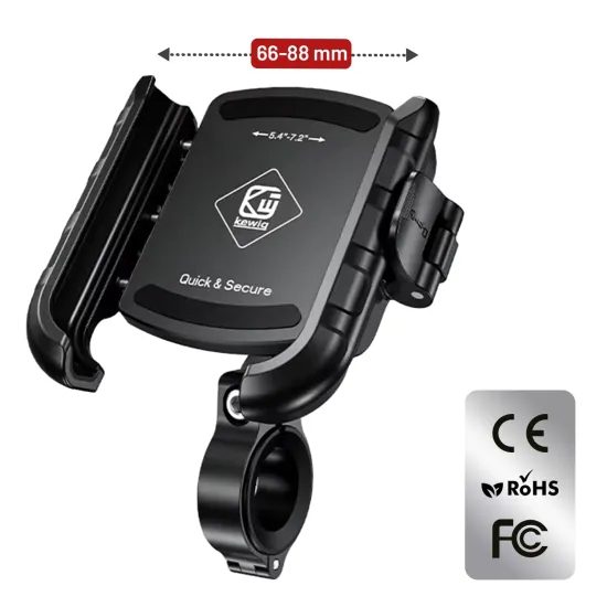 Kewig 360° Motociklistični držalo za telefon z polnjenjem 36 W, USB-C, črn