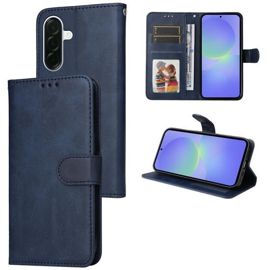 Magnet Schutzhülle für Samsung Galaxy A37 - Leder Handyhülle mit Magnetverschluss - Blau