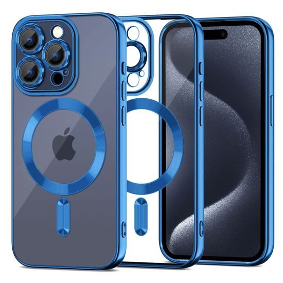 Tech-Protect MagShine, iPhone 15 Pro, modrý