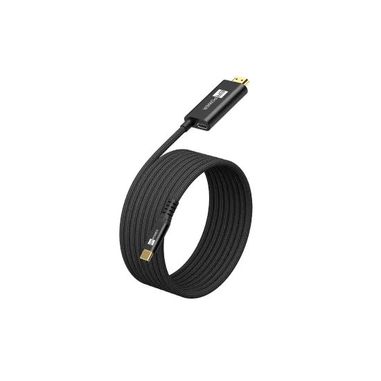 Καλώδιο ER POWER Displayport USB-C - HDMI, PD 100W, 4K/60Hz, 2m, μαύρο
