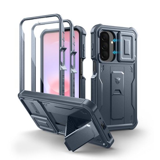 Dexnor 360 Kickstand Schutzhülle für Samsung Galaxy A27 - Camprotector mit Kameraabdeckung und Ständer - Blau