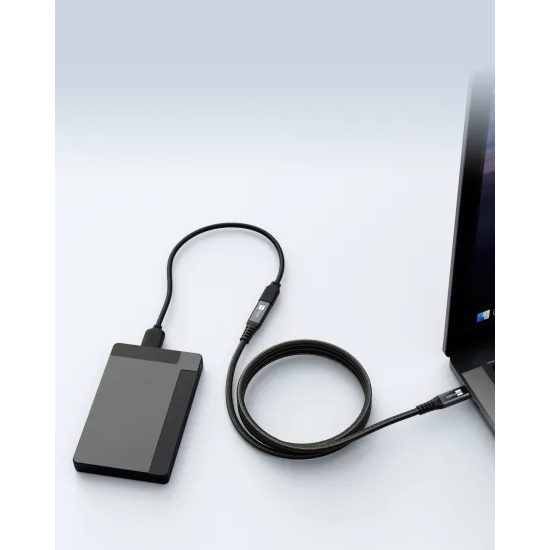 ER POWER USB-C pikendusjuhe USB-C - USB-C PD 100W 10Gbps 2m – must