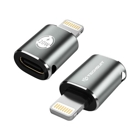 Techsuit Premium OTG προσαρμογέας TitanCoreX (A11) USB-C - Lightning, γκρι