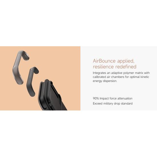 Husă Suritch AirBounce Bumper MagSafe Kickstand CamProtector, iPhone 17 Pro Max / 18 Pro Max, negru