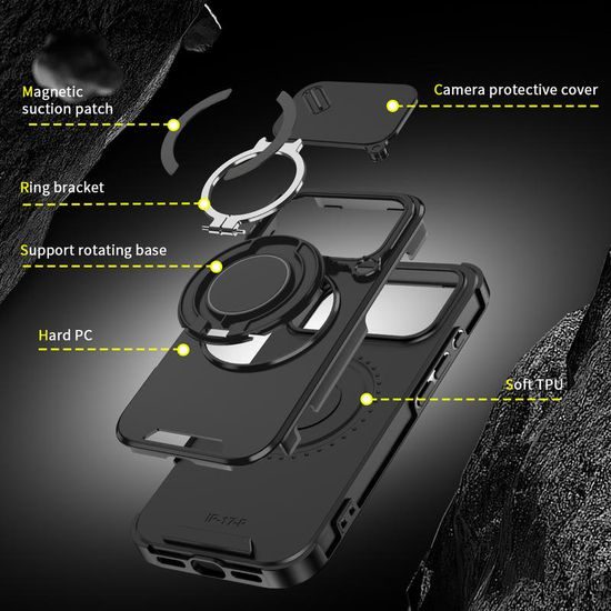 Camslide Stand etui, iPhone 18 Pro, črn