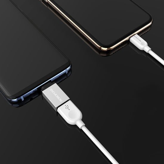 Borofone BV3 OTG Adapter USB-C auf USB-A 3.0 - Datentransfer bis 5 Gb/s - Silber