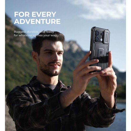 Dexnor 360 Kickstand Camprotector θήκη Xiaomi Redmi Note 13 Pro 5G / Poco X6, μαύρη