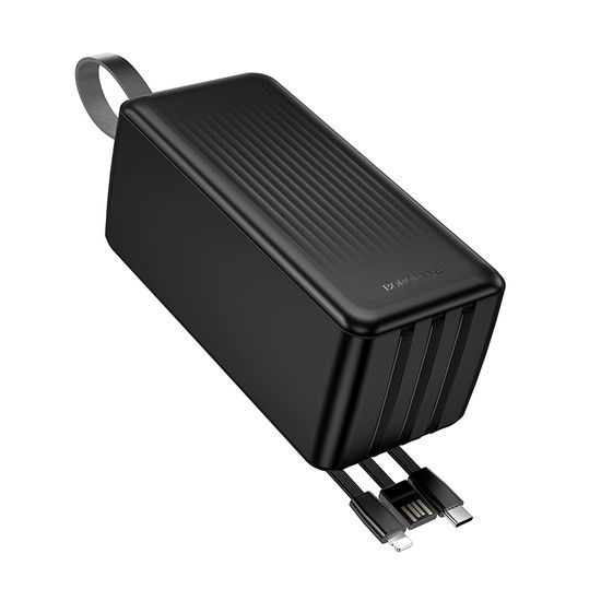 Borofone akupank BJ79C 50000mAh USB-A + USB-C ja Lightning kaablitega – must