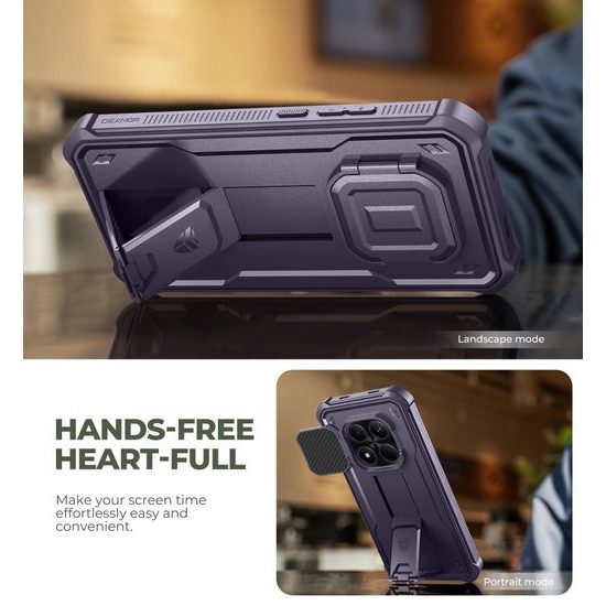 Husa Dexnor 360 Kickstand Camprotector pentru Xiaomi Redmi Note 15 Pro 5G, mov