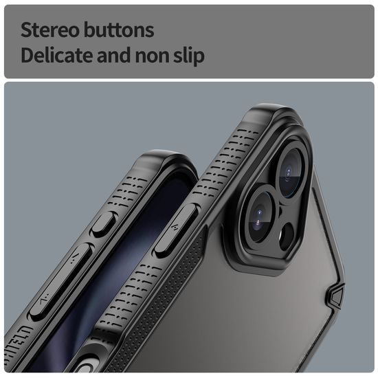 ArmorShield Hibrid Tok, iPhone 16 Plus, fekete