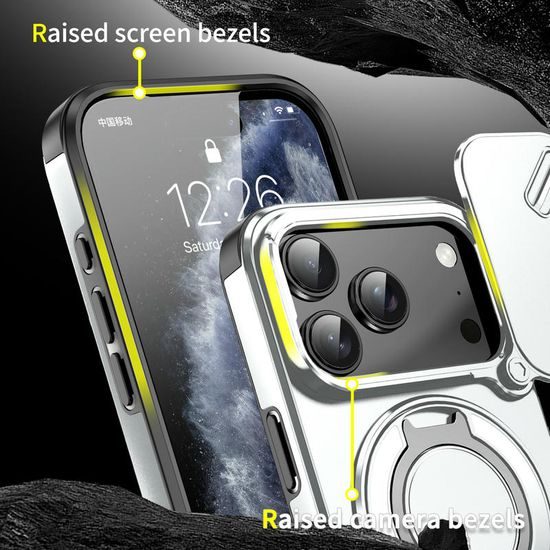 Camslide Stand etui, iPhone 17 Pro, srebrn