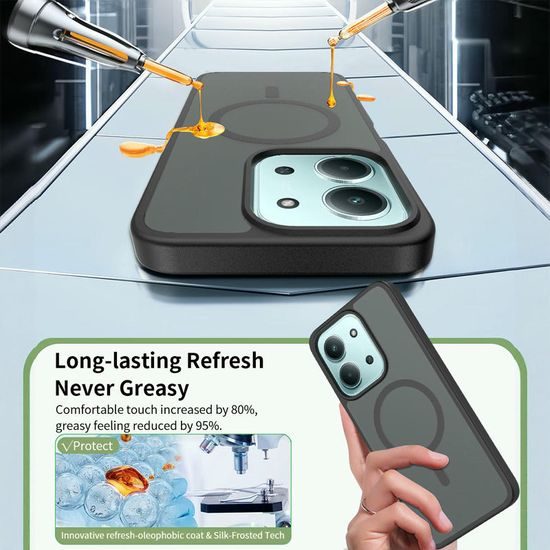 JP MagFit Colour MagSafe θήκη με μαγνήτη N52, Xiaomi Redmi 15C, μαύρη