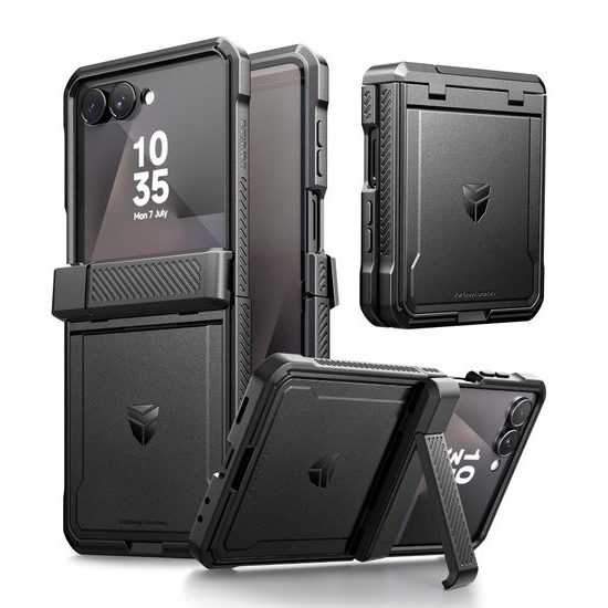Dexnor 360 Kickstand obal Samsung Galaxy Z Flip 7, černý