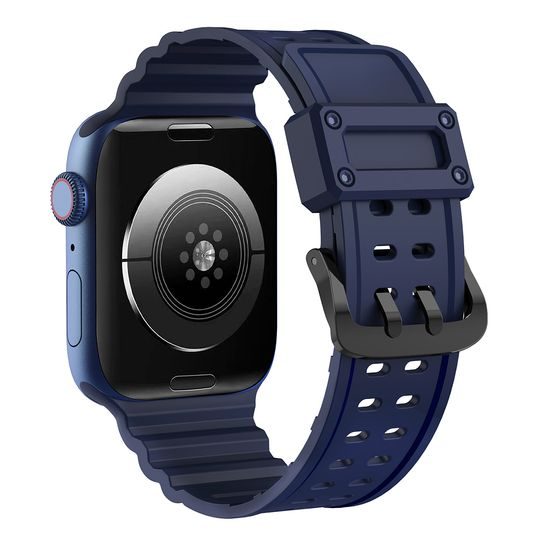 Curea Strap Triple pentru ceasuri Apple Watch SE / 8 / 7 / 6 / 5 / 4 / 3 / 2 / 1 (41/40/38mm), albastru