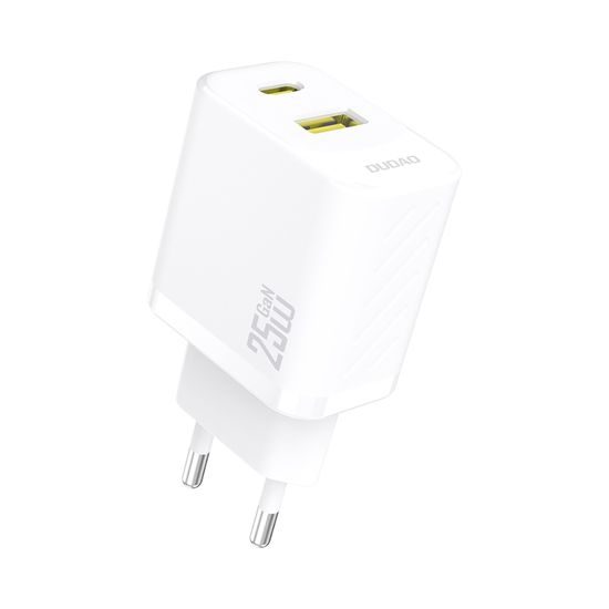Dudao A26T φορτιστής USB-A + USB-C, GaN, 25W, λευκό