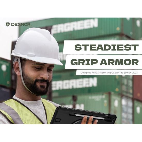 Dexnor 360 Περιστρεφόμενη θήκη, Samsung Galaxy Tab S9 FE Plus, μαύρη