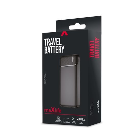 Maxlife Prenosna baterija MXPB-01 20.000 mAh, črna