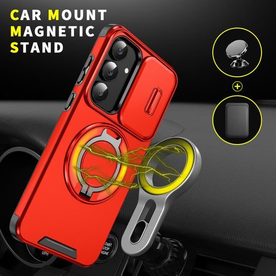 Husă Camslide Stand, Samsung Galaxy S25 FE / S26 FE, roșu