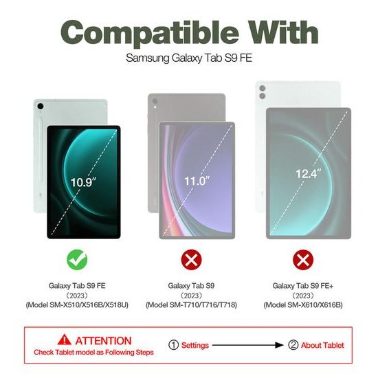 Dexnor 360 Kickstand tok Samsung Galaxy Tab S9 FE, fekete