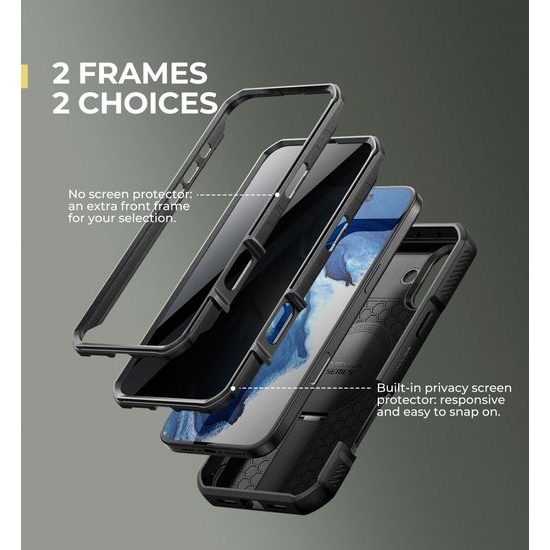 Dexnor Privacy MagSafe Kickstand Camprotector maska iPhone 16 Plus, crna