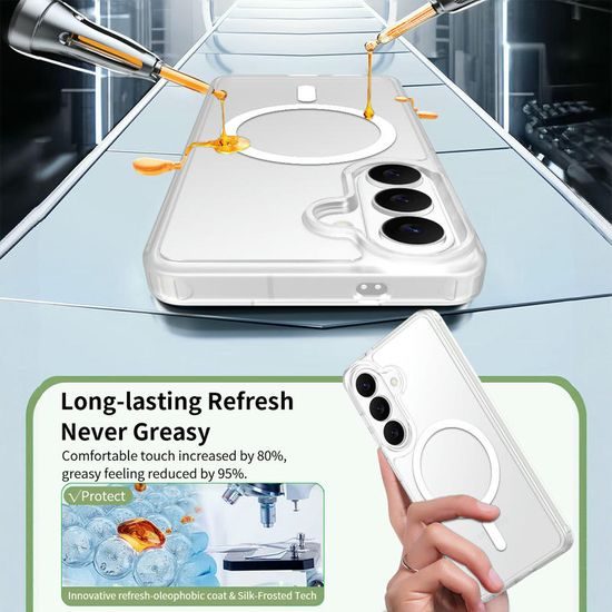 JP MagFit Colour MagSafe θήκη με μαγνήτη N52, Samsung Galaxy S26, λευκή