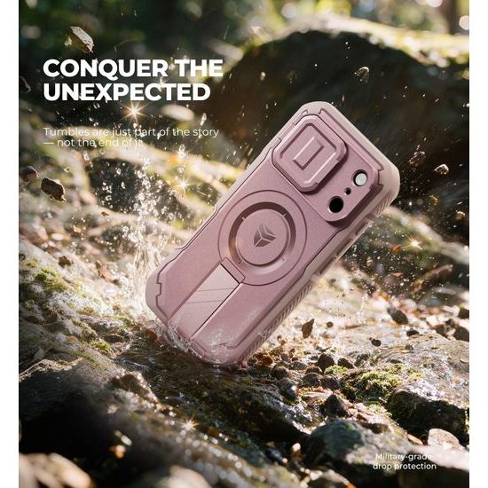 Dexnor MagSafe Case für iPhone 17 Pro / 18 Pro - 360° Kickstand mit Kameraschutz - Rosa