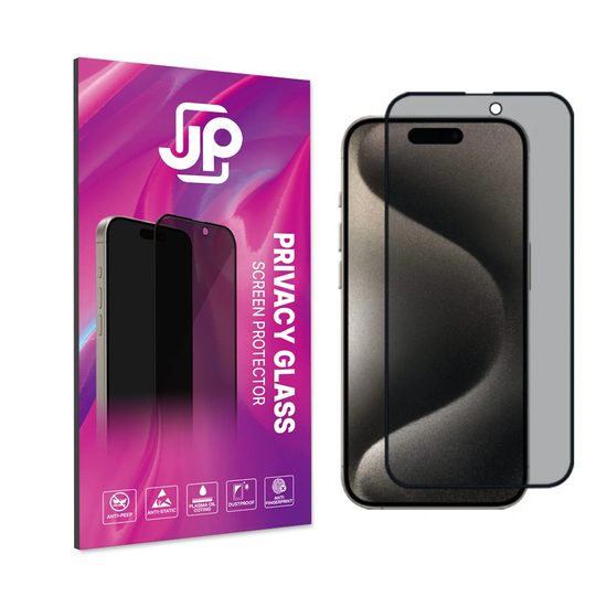 JP Zasebnostno Zaščitno kaljeno steklo, iPhone 16 Pro Max, črno