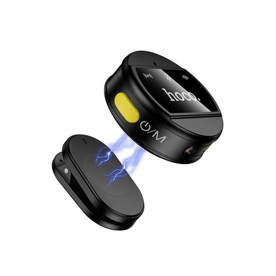 Hoco L22 juhtmevaba mikrofon 2-in-1 Lightning / USB-C – must