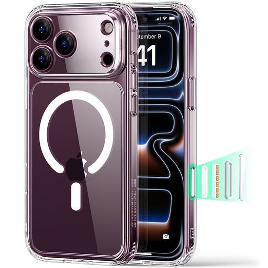 iPhone 17 Pro Max / 18 Pro Max vāciņš – ESR Classic Hybrid HaloLock MagSafe – caurspīdīgs