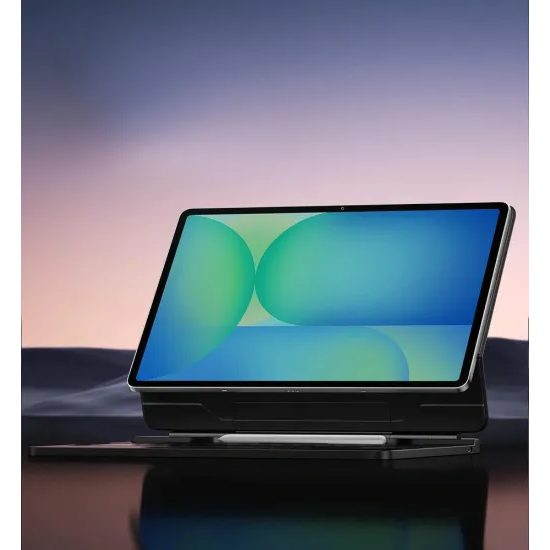 Husă magnetică Dexnor cu tastatură, Samsung Galaxy Tab S10 FE Plus, neagră
