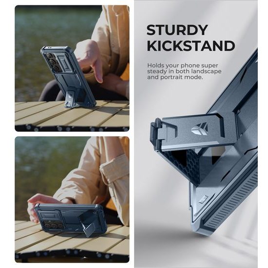 Dexnor 360 Kickstand Camprotector Θήκη Samsung Galaxy S24 Ultra, Μπλε